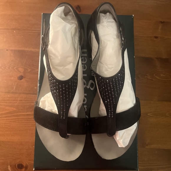 PAUL GREEN Venice San Black Soft‎ Womens Buckle Sandal 7 1/2 - Picture 4 of 7